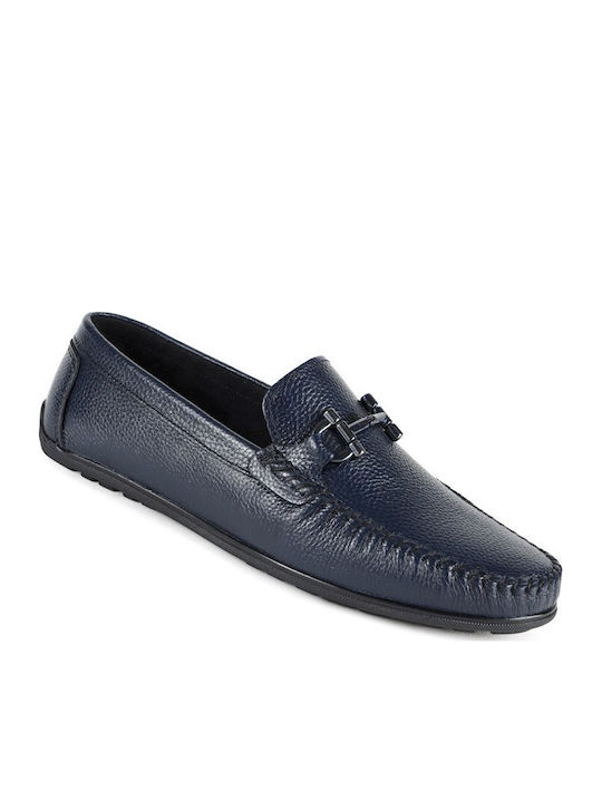 Leder Herren Mokassins in Blau Farbe