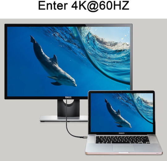 VCOM USB 2.0 Video Cable USB-C male - Thunderbolt 3 240W Μαύρο 2m
