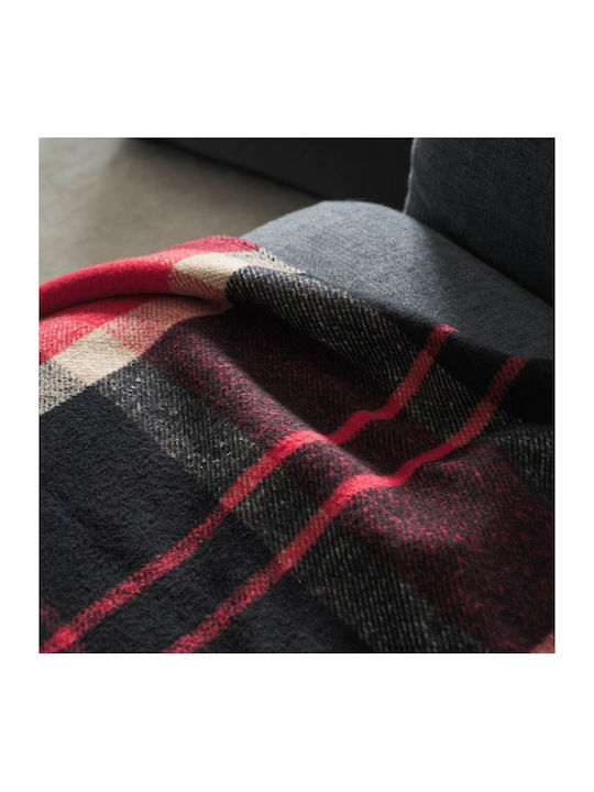 Gofis Home Fleece Blanket Sofa with Fringes 130x170cm