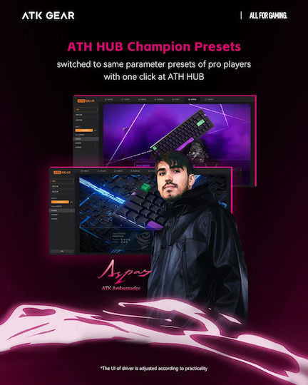ATK RS6 - 8K Gaming Μηχανικό Πληκτρολόγιο 65% με Gateron Magnetic Jade Pro διακόπτες και RGB φωτισμό (Αγγλικό US) Λευκό