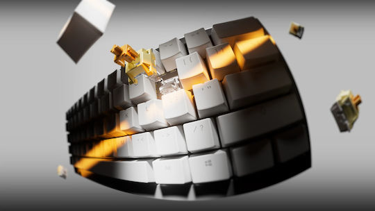 Ducky One X Ασύρματο Gaming Πληκτρολόγιο με RGB φωτισμό (Αγγλικό US) Λευκό