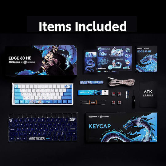 ATK EDGE 60 HE Leviatan - 8K Hall Effect Gaming Keyboard 60% with Magnetic switches and RGB lighting (International English) Blue