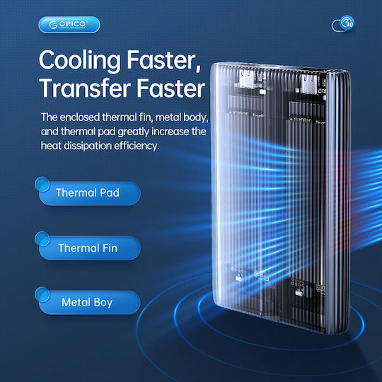 Orico Am2c3-2n-gy Gehäuse M.2 SSD USB-C Externes USB Typ-C Grau
