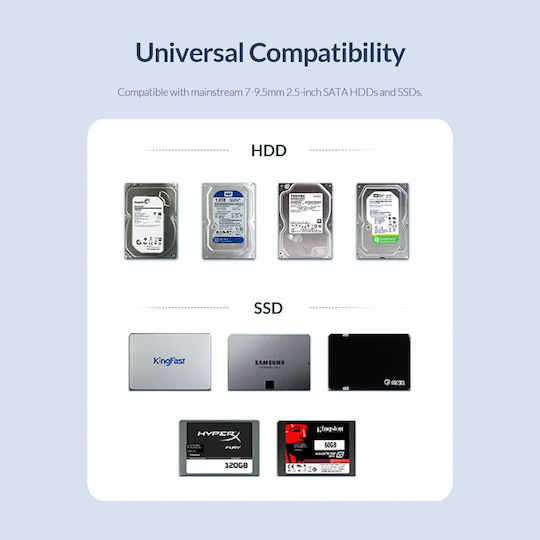 Orico 2521c3-bk 2.5" 6.35 Cm Hdd Ssd Enclosure Usb 3.1 Type-c Sata Iii Black