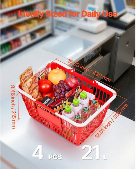 Vevor Shopping Basket Red