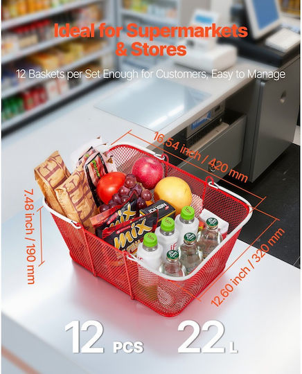 Vevor Shopping Basket Red