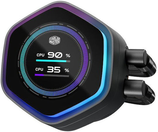 CoolerMaster MasterLiquid 360 Atmos II LCD Υδρόψυξη AIO CPU με 3 Ανεμιστήρες 120mm και ARGB Φωτισμό