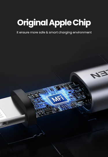 Ugreen Редовна USB-C към Lightning кабел 60W Бял 2м