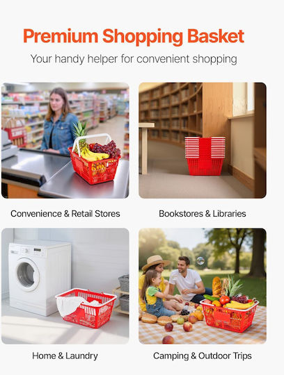 Vevor Shopping Basket Red