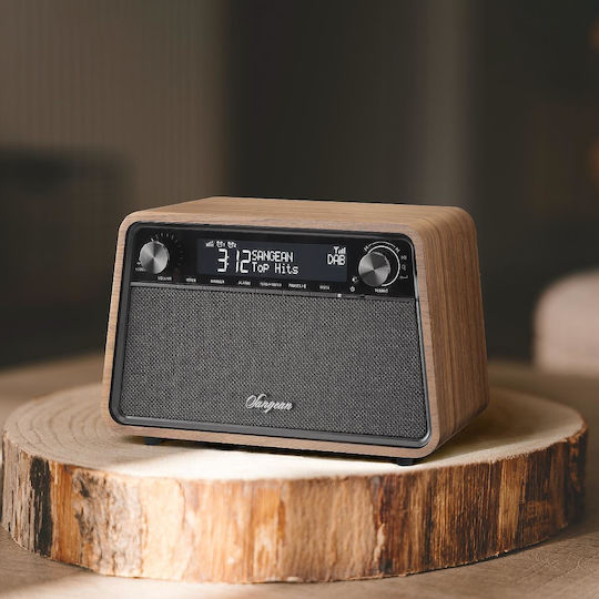 Sangean WR-201D Retro Tabletop Radio Electric DAB+ with Bluetooth and USB Vintage Walnut