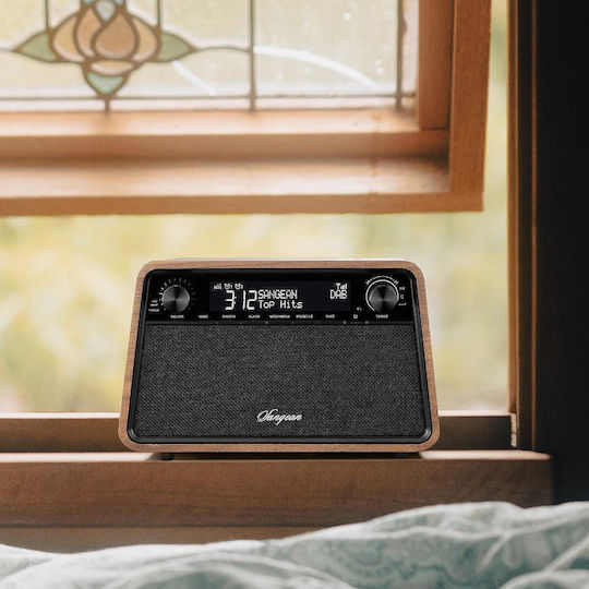 Sangean WR-201D Retro Tabletop Radio Electric DAB+ with Bluetooth and USB Vintage Walnut