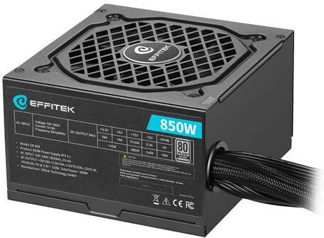 Effitek EB-850 ATX 3.1 850W Black Computer Power Supply Full Wired 80 Plus Silver