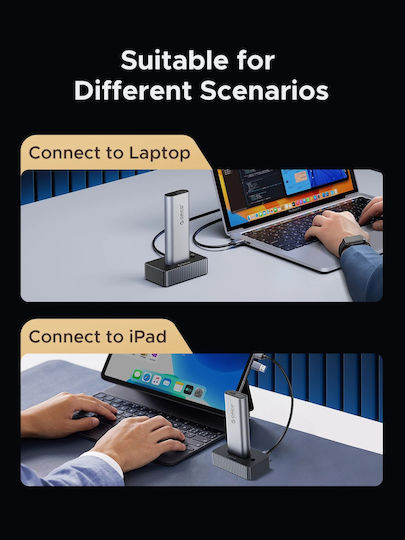 Orico Hard Drive Docking Station SATA M.2 (2230)" / M.2 (2242)" / M.2 (2260)" / M.2 (2280)" with Connection USB-C (IT18C3-GY-BP)