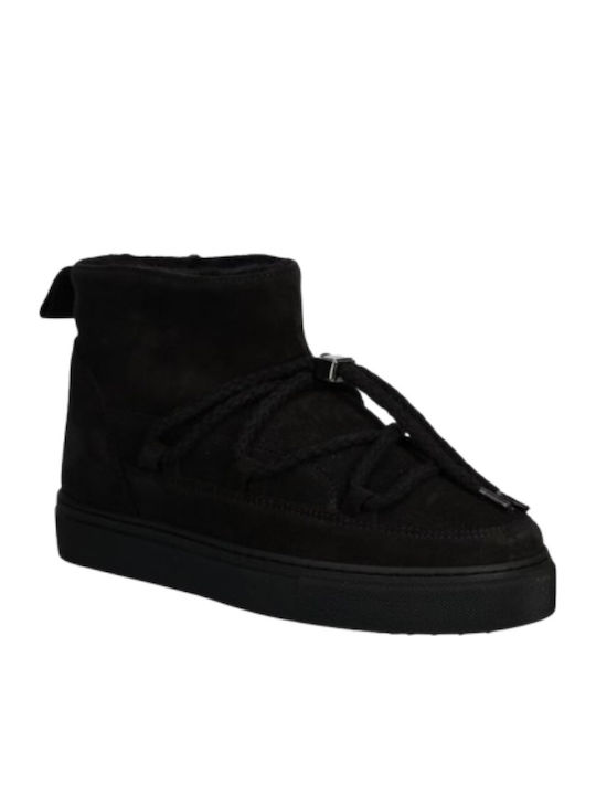 Suede Γυναικεία Μποτάκια Μαύρα