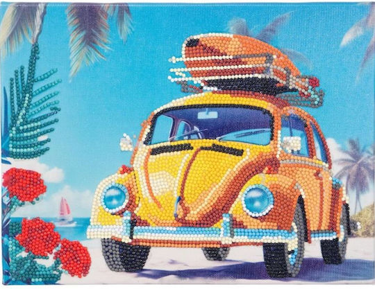 Nice Diamantiny Quadro Ii Δημιουργικό Σετ Μωσαϊκού “yellow Car” Πολύχρωμα Διαμαντάκια 96566 8+ Ετών