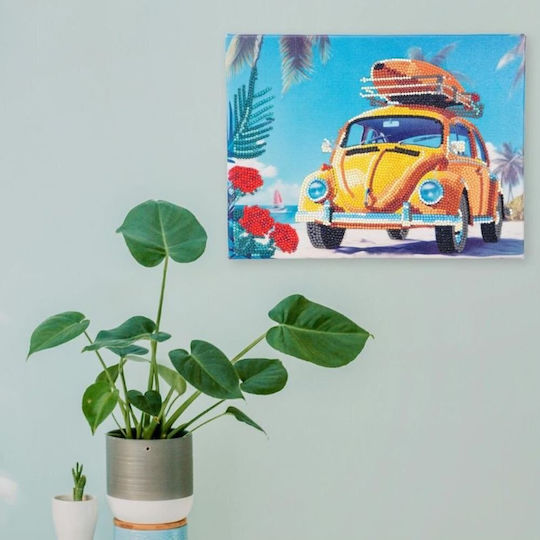 Nice Diamantiny Quadro Ii Δημιουργικό Σετ Μωσαϊκού “yellow Car” Πολύχρωμα Διαμαντάκια 96566 8+ Ετών