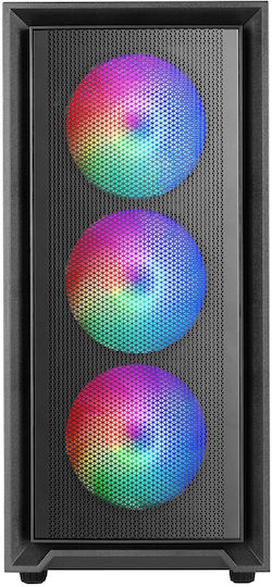 Mars Gaming MC-Air Gaming Midi-Turm Computergehäuse mit RGB-Beleuchtung Schwarz