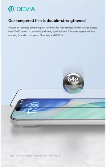 Devia Tempered Glass Μαύρο (iPhone 17 / 17 Pro / 16 Pro)