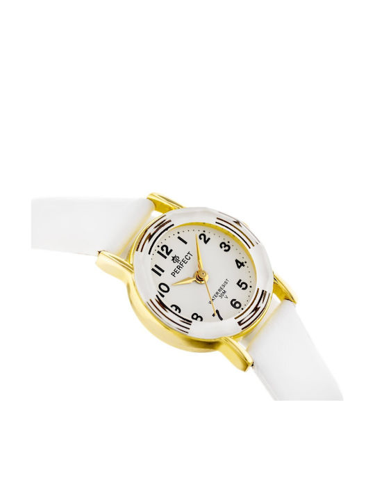 Perfect Kids Analog Watch with Leather Strap White