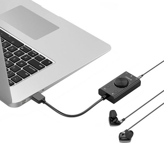 Orico Sc2-bk-pro Външна звукова карта USB 3.5mm жак Микрофонен жак Черна
