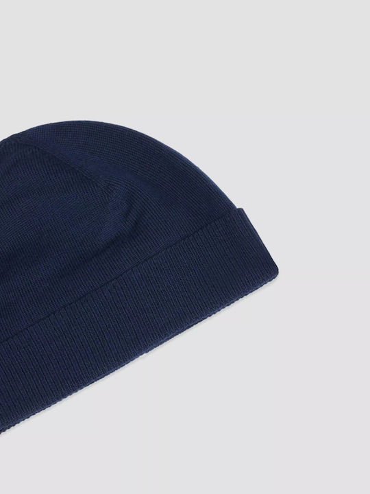 Black Label Beanie Masculin Căciulă Tricotat în culoarea Albastru marin
