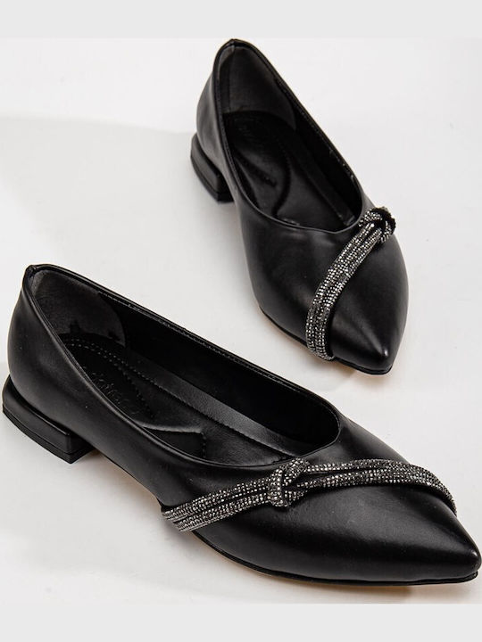 Leather Ballerinas Black