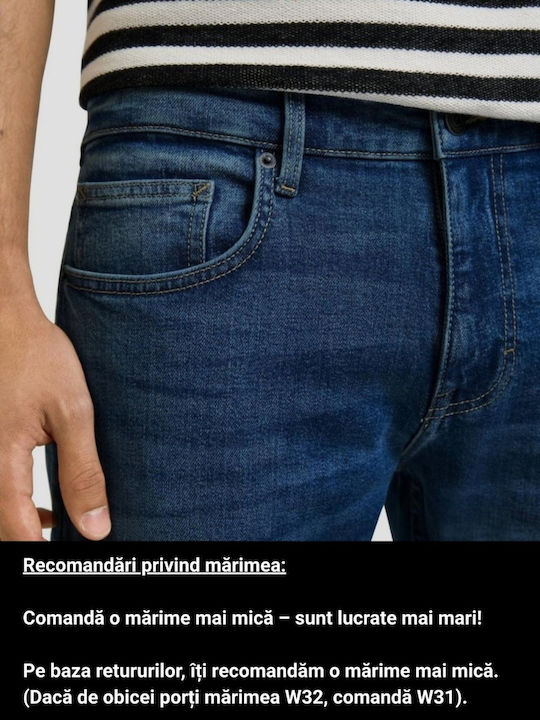 Rick Pantaloni De Blugi Pentru Bărbați Slim Fit Albastru Închis
