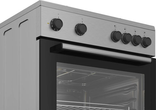 Beko Κουζίνα 66lt με Κεραμικές Εστίες Π60εκ. Inox
