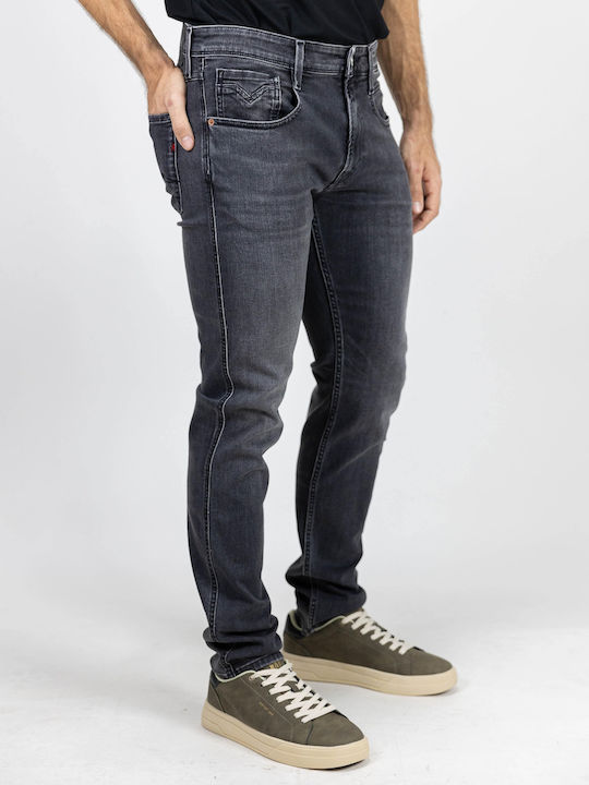 Anbass Men's Jeans Pants with Slim Fit Dark Grey Denim