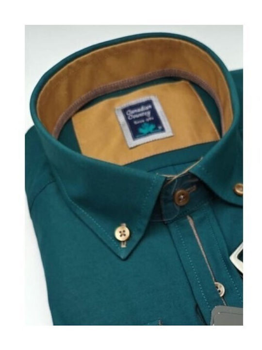 Cămașă Mânecă Lungă În Linie Regular Fit Verde