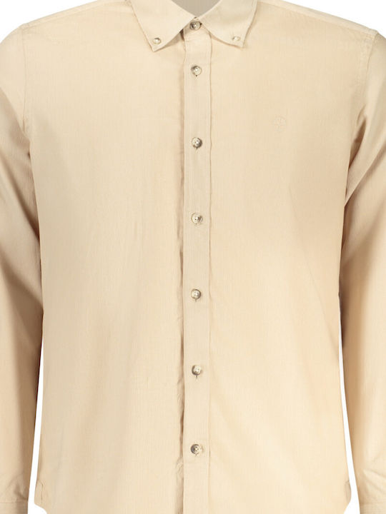 Long-sleeved Cotton Shirt Beige