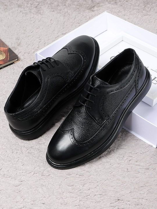 Δερμάτινα Ανδρικά Oxfords Μαύρα