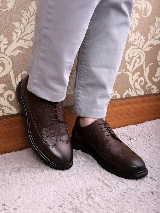 Δερμάτινα Ανδρικά Oxfords Καφέ