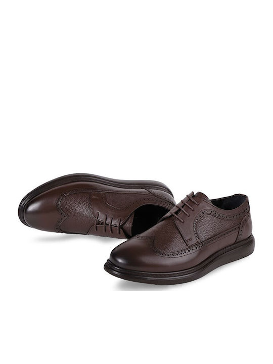 Δερμάτινα Ανδρικά Oxfords Καφέ