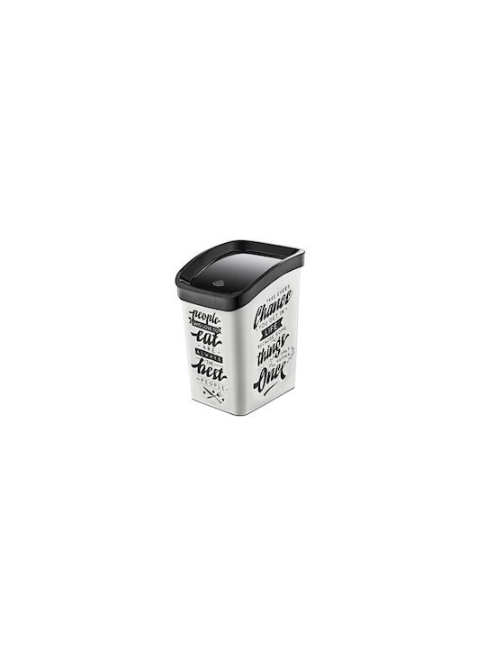 Waste Bin Swing Lid Plastic Square Design 3.3l 14.5x18.5x22cm D080