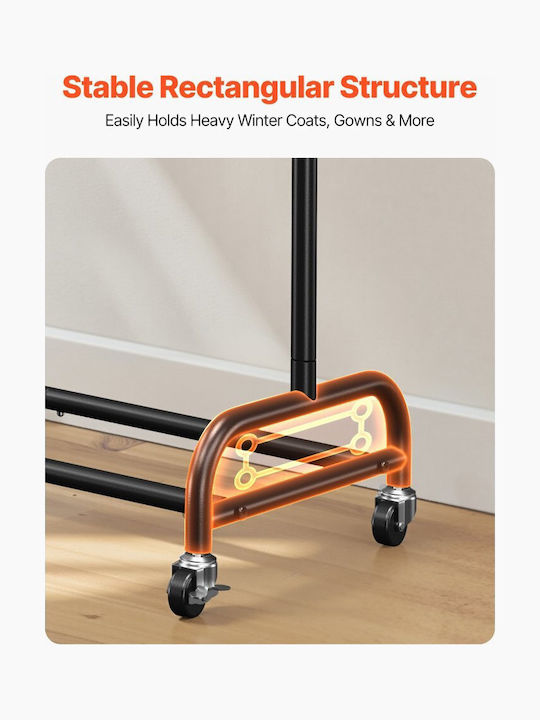 Vevor Rollbar Kleiderständer Schwarz