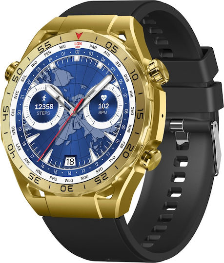 Gravity GT13-2 52mm Smartwatch mit Pulsmesser (Gold)