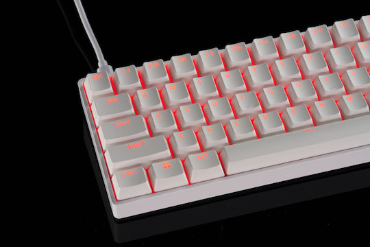 Madlions FIRE 68 Pro Gaming Μηχανικό Πληκτρολόγιο 65% με Magnetic διακόπτες και RGB φωτισμό (Αγγλικό US) Λευκό