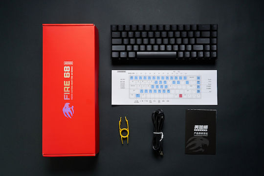 Madlions FIRE 68 Pro Gaming Μηχανικό Πληκτρολόγιο 65% με Magnetic διακόπτες και RGB φωτισμό (Αγγλικό US) Λευκό