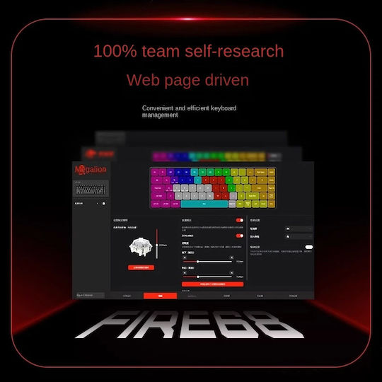 Madlions FIRE 68 Pro Gaming Μηχανικό Πληκτρολόγιο 65% με Magnetic διακόπτες και RGB φωτισμό (Αγγλικό US) Λευκό