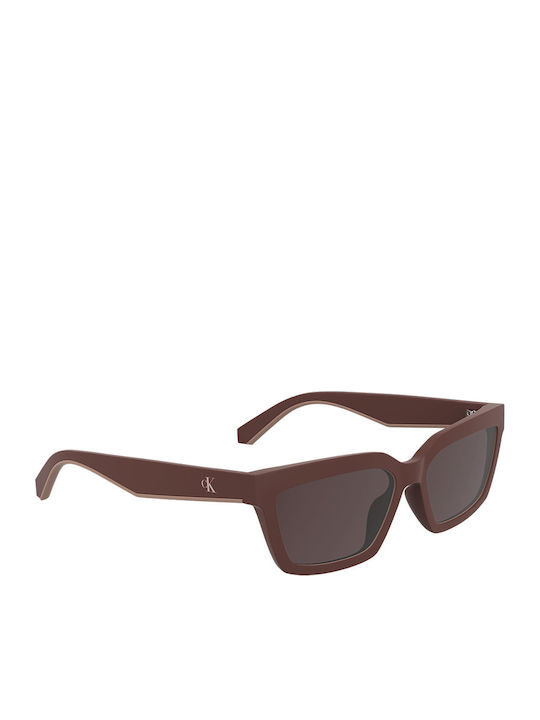 Calvin Klein Feminini Ochelari de soare cu Burgundy Cadru și Maro Lentilă