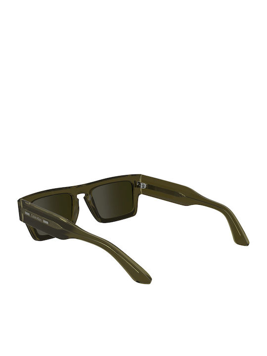 Calvin Klein Bărbătești Ochelari de soare cu Verde Cadru și Verde Lentilă