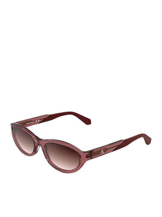 Calvin Klein Feminini Ochelari de soare cu Roz Cadru și Roșu Degrade Lentilă CKJ25618S 600