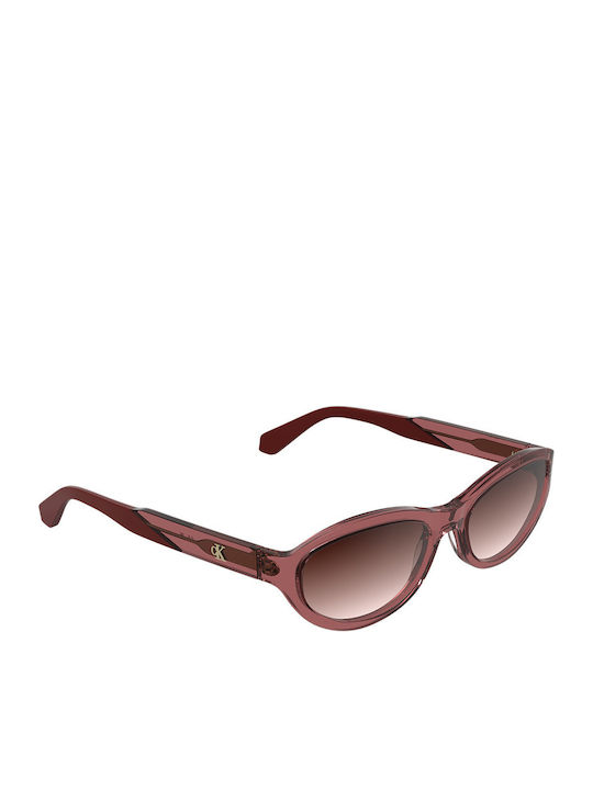 Calvin Klein Feminini Ochelari de soare cu Roz Cadru și Roșu Degrade Lentilă CKJ25618S 600