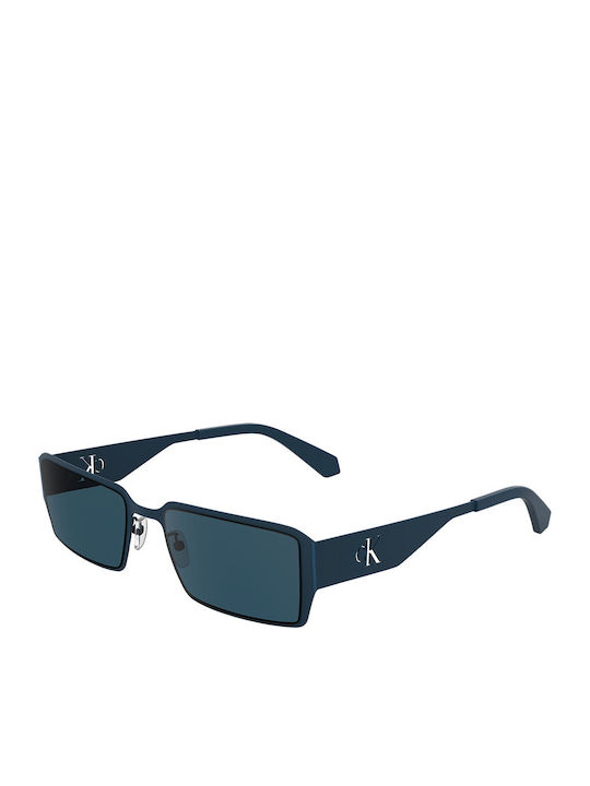 Calvin Klein Ochelari De Soare Pentru Bărbați Cu Ramă Metalică Albastru Marin Tortoise Și Lentile Albastre CKJ24206S 400