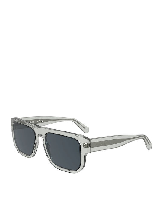 Calvin Klein Unisex Ochelari de soare cu Transparent Cadru și Gri Lentilă CKJ24607S 012
