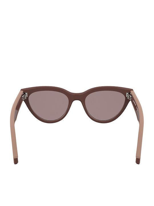 Calvin Klein Feminini Ochelari de soare cu Burgundy Cadru și Burgundy Lentilă CKJ25301S 605