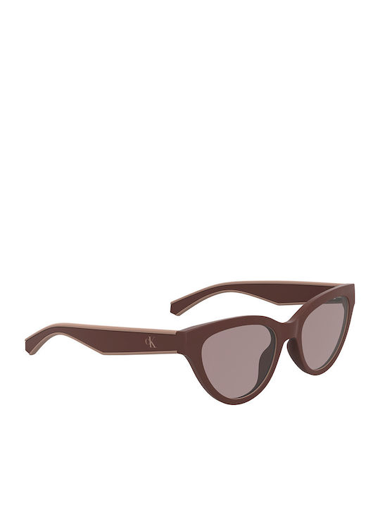 Calvin Klein Feminini Ochelari de soare cu Burgundy Cadru și Burgundy Lentilă CKJ25301S 605