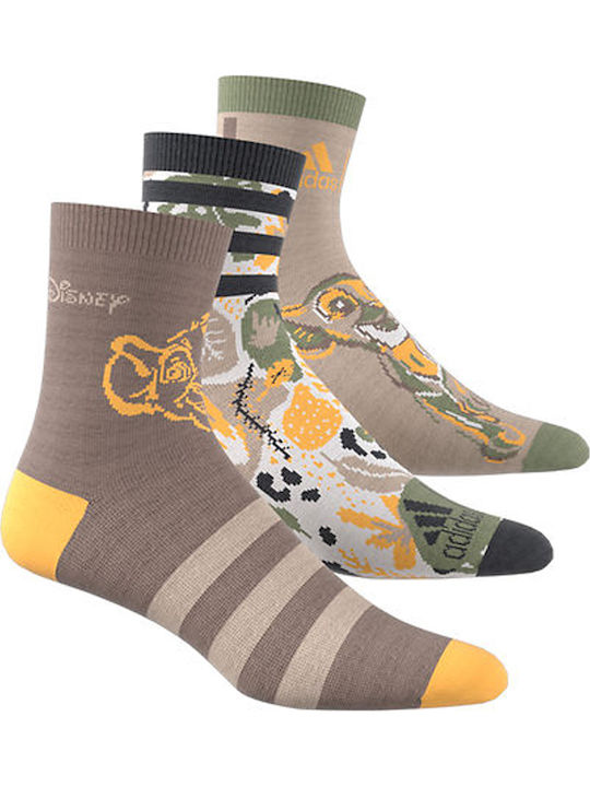 adidas Kids' Socks Lion King Brown / Chalk White / Wonder Beige 3 Pairs
