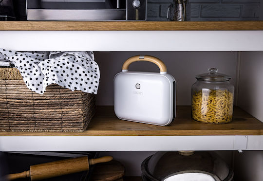 Lauben Sandwich Maker with Removable Plates for 2 Sandwiches 900W White